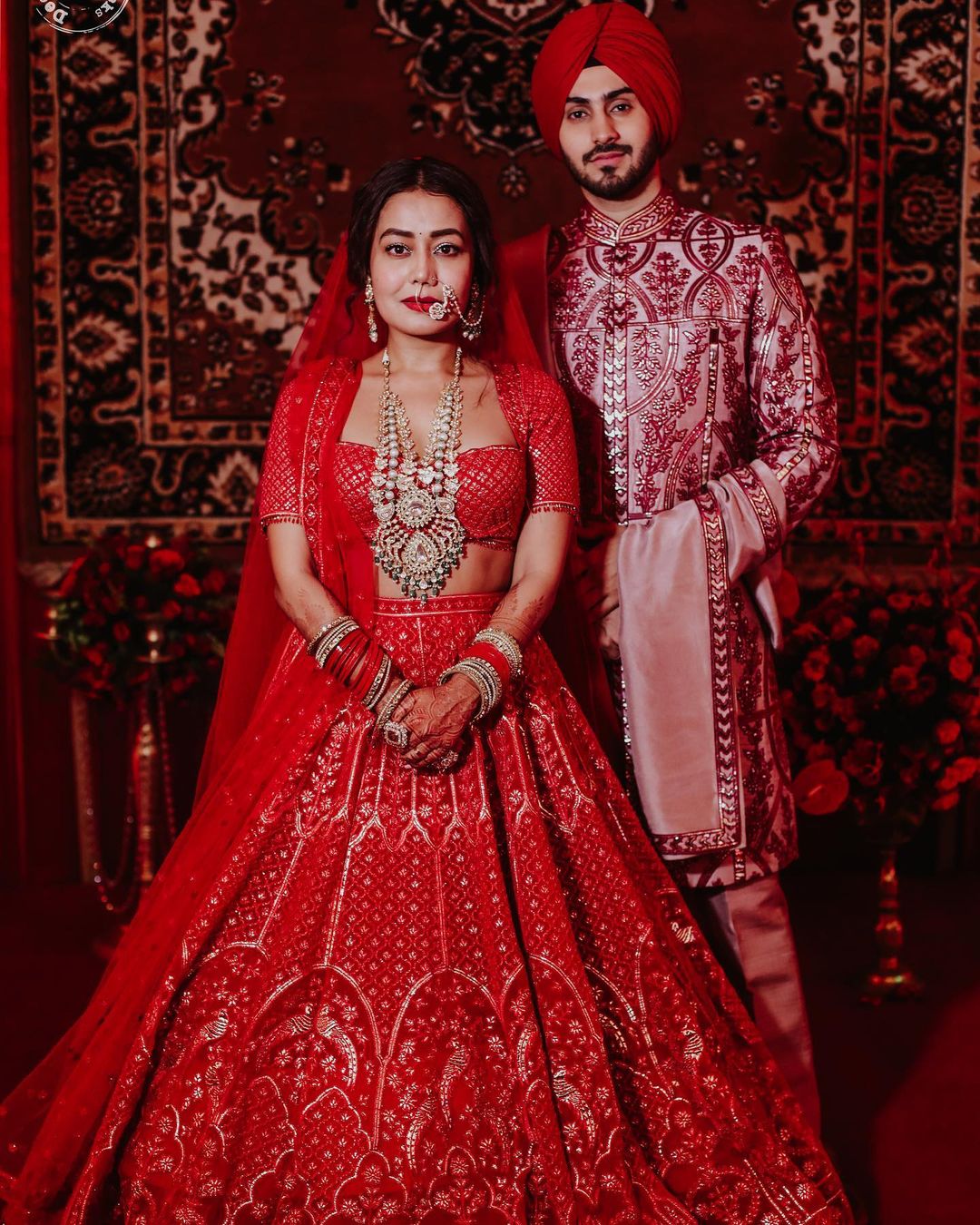 Singer Neha Kakar and Rohanpreet Singh as the Couple gets married at a Gurudwara in Delhi.