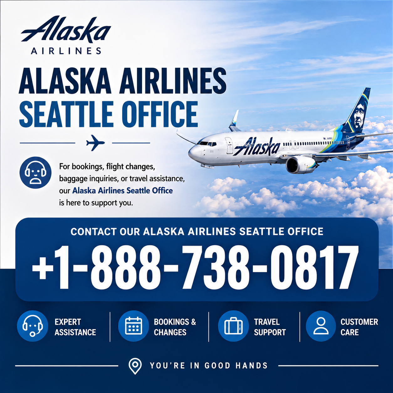 Alaska Airlines Seattle Contact Number +1-888-738-0817